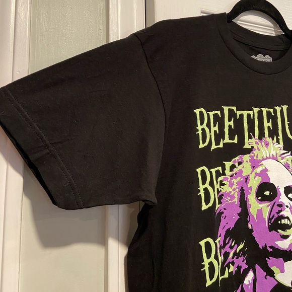 NWT Beetlejuice Size 3X Black Cotton Crew Neck Tee Shirt Graphic Logo Keaton - Picture 5 of 11